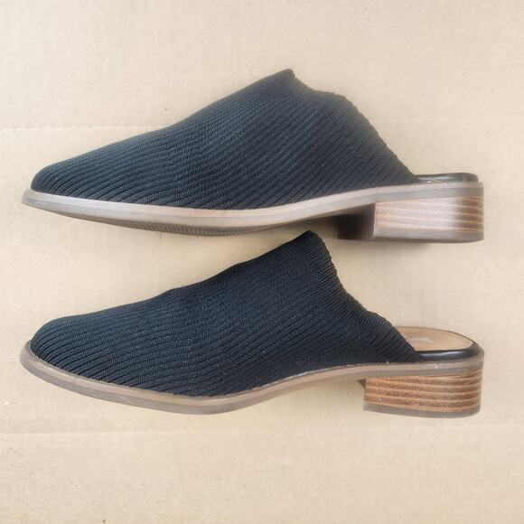 Market and Spruce Black Knit Block Heeled Slip-on Mules Women’s SZ 8  EUC - Picture 9 of 13